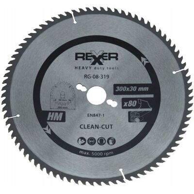 REXXER Piła Tarczowa Do Drewna 300X30 Mm 80 Zębów Hm REXXER Piła Tarczowa Do Drewna 300X30 Mm 80 Zębów Hm