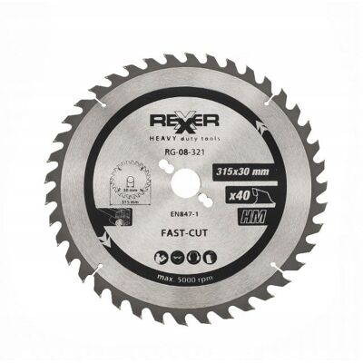 REXXER Piła Tarczowa Do Drewna 315X30 Mm 40 Zębów Hm REXXER Piła Tarczowa Do Drewna 315X30 Mm 40 Zębów Hm