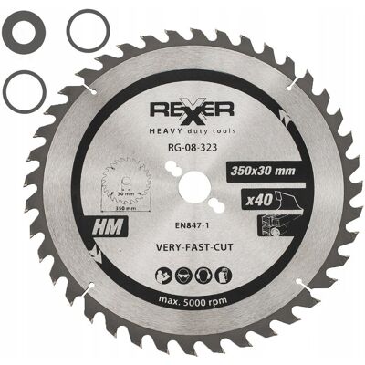 REXXER Piła Tarczowa Do Drewna 350X30 Mm 40 Zębów Hm REXXER Piła Tarczowa Do Drewna 350X30 Mm 40 Zębów Hm