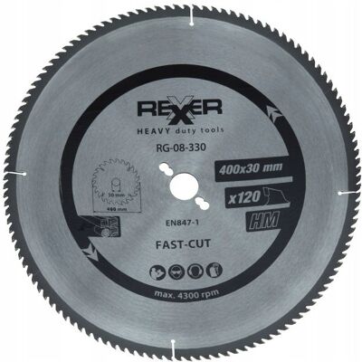 REXXER Piła Tarczowa Do Drewna 400X30 Mm 120 Zębów Hm REXXER Piła Tarczowa Do Drewna 400X30 Mm 120 Zębów Hm