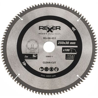 REXXER Piła Tarczowa Do Metali Nieżelaznych 250X30 Mm 100 Zębów REXXER Piła Tarczowa Do Metali Nieżelaznych 250X30 Mm 100 Zębów