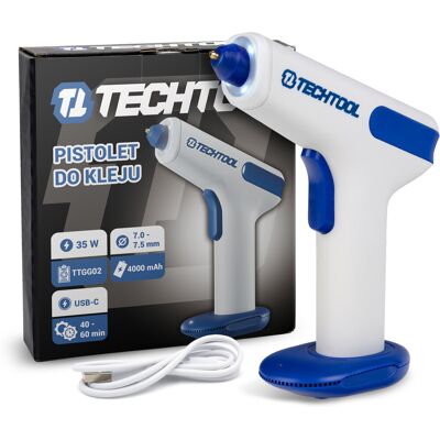 Pistolet do Kleju na Gorąco 35 w + Klej Wkłady 7 Mm Akumulatorowy Techtool Pistolet do Kleju na Gorąco 35 w + Klej Wkłady 7 Mm Akumulatorowy Techtool