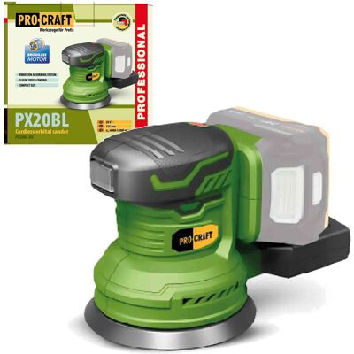 PROCRAFT PX20BLBB Szlifierka Mimośrodowa Akumulatorowa Bezszczotkowa 125mm 20V Korpus PROCRAFT PX20BLBB Szlifierka Mimośrodowa Akumulatorowa Bezszczotkowa 125mm 20V Korpus