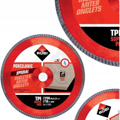 RUBI TARCZA DIAMENTOWA DO GRESU NA MOKRO TPI 250mm RUBI TARCZA DIAMENTOWA DO GRESU NA MOKRO TPI 250mm