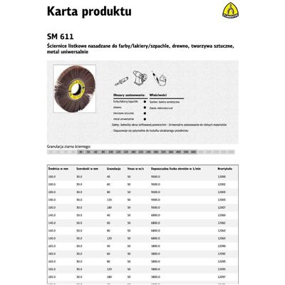 Ściernica listkowa nasadzana KLINGSPOR SM611, gr. 60, 150x50 mm Ściernica listkowa nasadzana KLINGSPOR SM611, gr. 60, 150x50 mm