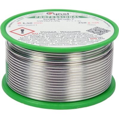 Cynel Spoiwo, Drut Lutowniczy Z Topnikiem 1,5Mm, 250G Cynel Spoiwo, Drut Lutowniczy Z Topnikiem 1,5Mm, 250G