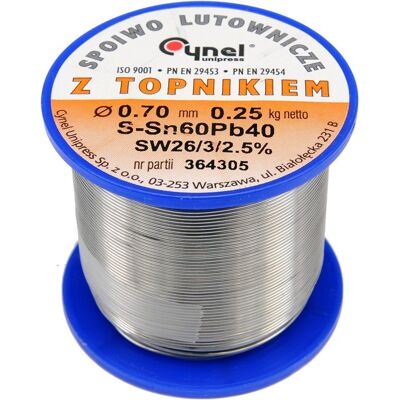 Spoiwo lutownicze sn60pb40 0,7/250 76807 Cynel Spoiwo lutownicze sn60pb40 0,7/250 76807 Cynel