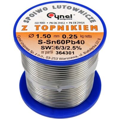Spoiwo lutownicze sn60pb40 1,5/250 76815 Cynel Spoiwo lutownicze sn60pb40 1,5/250 76815 Cynel