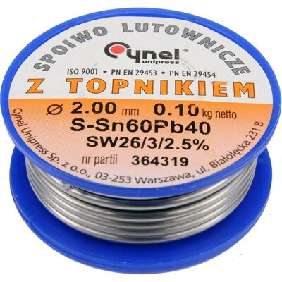 Spoiwo lutownicze sn60pb40 2,0/100 76818 Cynel Spoiwo lutownicze sn60pb40 2,0/100 76818 Cynel