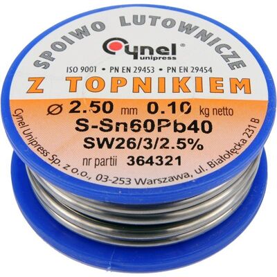 Spoiwo lutownicze sn60pb40 2,5/100 76822 Cynel Spoiwo lutownicze sn60pb40 2,5/100 76822 Cynel