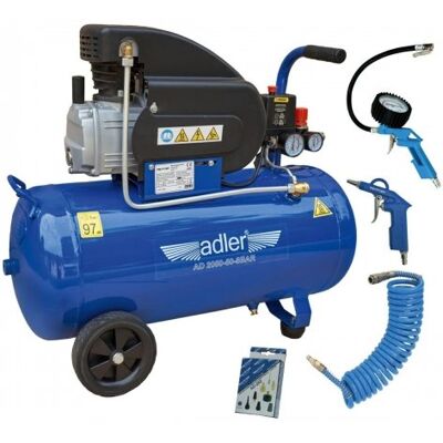 Kompresor Adler AD 2050-50-8bar - 50L, 8 Bar, Zestaw akcesoriów Kompresor Adler AD 2050-50-8bar - 50L, 8 Bar, Zestaw akcesoriów