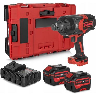 Stayer Klucz Udarowy Akumulatorowy Bezszczotkowy 18v 2500nm 1'' 2x7,5ah Stayer Klucz Udarowy Akumulatorowy Bezszczotkowy 18v 2500nm 1'' 2x7,5ah