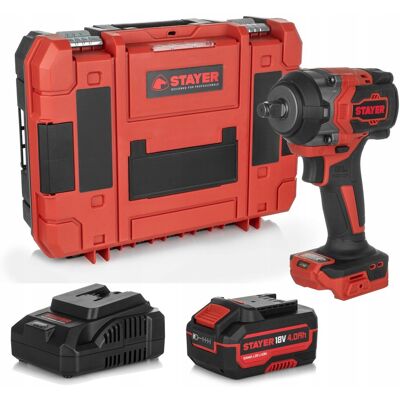 Stayer Klucz Udarowy Akumulatorowy Bezszczotkowy 18v 550nm 1'' 4ah +walizka Stayer Klucz Udarowy Akumulatorowy Bezszczotkowy 18v 550nm 1'' 4ah +walizka