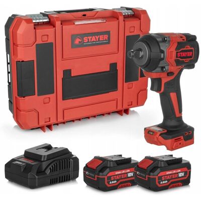 Stayer Klucz Udarowy Akumulatorowy Bezszczotkowy 550nm 1'' 2x5ah +walizka Stayer Klucz Udarowy Akumulatorowy Bezszczotkowy 550nm 1'' 2x5ah +walizka