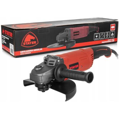 Stayer Szlifierka Kątowa 230mm 2000w 6500 Obr/min M14 3-Pozycyjna Rękojeść Stayer Szlifierka Kątowa 230mm 2000w 6500 Obr/min M14 3-Pozycyjna Rękojeść