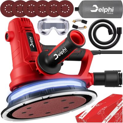 Delphi tools SZLIFIERKA DO GIPSU GŁADZI ŚCIAN TYNKÓW PŁYT SUFITÓW SIECIOWA LED WOREK 180 Delphi tools SZLIFIERKA DO GIPSU GŁADZI ŚCIAN TYNKÓW PŁYT SUFITÓW SIECIOWA LED WOREK 180