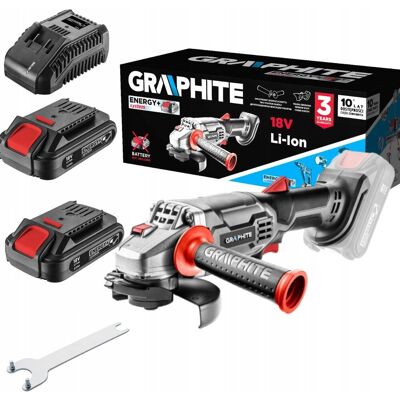 GRAPHITE SZLIFIERKA KĄTOWA 115 mm + 2xAKU 2 AH. + ŁADOWARKA GRAPHITE SZLIFIERKA KĄTOWA 115 mm + 2xAKU 2 AH. + ŁADOWARKA