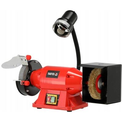 YATO Szlifierka Stołowa Dwutarczowa Do Ostrzenia 520w 150x32mm Podwójna Lampka YATO Szlifierka Stołowa Dwutarczowa Do Ostrzenia 520w 150x32mm Podwójna Lampka