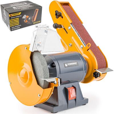 Powermat Szlifierka stołowa kamieniowa taśmowa 1850W PM-SS-1850M-2W1 Powermat Szlifierka stołowa kamieniowa taśmowa 1850W PM-SS-1850M-2W1
