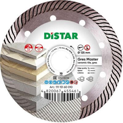 Aristar Tarcza diamentowa 125mm Distar Gres Master TURBO Aristar Tarcza diamentowa 125mm Distar Gres Master TURBO