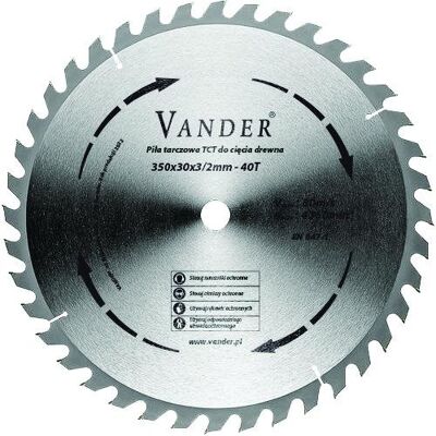 Vander TARCZA DO CIĘCIA DREWNA 350MM WIDIOWA 350x30 40T REDUKCJA NA 25,4 / 20 / 16 Vander TARCZA DO CIĘCIA DREWNA 350MM WIDIOWA 350x30 40T REDUKCJA NA 25,4 / 20 / 16