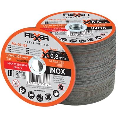 REXXER Tarcze Do Cięcia Metalu 125 X 0.8Mm Inox 50Szt REXXER Tarcze Do Cięcia Metalu 125 X 0.8Mm Inox 50Szt