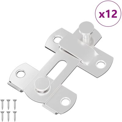 vidaXL Zamek drzwiowy 12 pcs Srebrny 70 x 8 mm Stal vidaXL Zamek drzwiowy 12 pcs Srebrny 70 x 8 mm Stal