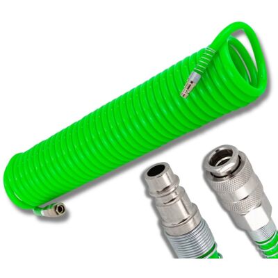 WĄŻ PRZEWÓD SPIRALNY PNEUMATYCZNY DO SPRĘŻARKI KOMPRESOR SZYBKOZŁĄCZKI 8x12mm 20m Forsage WĄŻ PRZEWÓD SPIRALNY PNEUMATYCZNY DO SPRĘŻARKI KOMPRESOR SZYBKOZŁĄCZKI 8x12mm 20m Forsage
