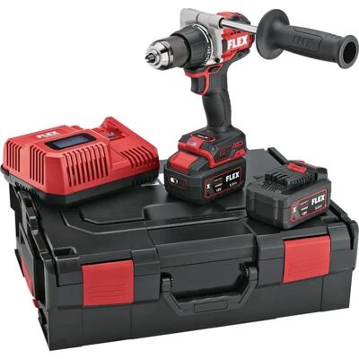 Wiertarko-wkrętarka akumulatorowa - FLEX - 18 V - 2 prędkości - Uchwyt metalowy - L-Boxx - Akumulator i ładowarka w zestawie Wiertarko-wkrętarka akumulatorowa - FLEX - 18 V - 2 prędkości - Uchwyt metalowy - L-Boxx - Akumulator i ładowarka w zestawie