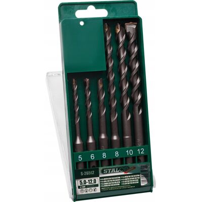 Wiertła do betonu SDS+ zestaw 6 sztuk 5-12mm S-26512 STALCO Wiertła do betonu SDS+ zestaw 6 sztuk 5-12mm S-26512 STALCO