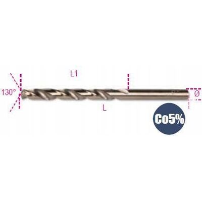 Wiertło cylindryczne krótkie szlifowane 10,5mm HSS-CO 5% kobaltowe Beta 415 Wiertło cylindryczne krótkie szlifowane 10,5mm HSS-CO 5% kobaltowe Beta 415