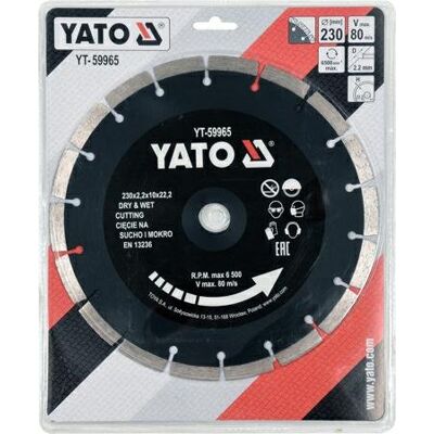 YATO TARCZA DIAMENTOWA SEGMENTOWA 230 x 22,2mm 59965 YATO TARCZA DIAMENTOWA SEGMENTOWA 230 x 22,2mm 59965