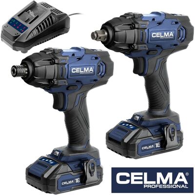 Zestaw CELMA Professional Klucz udarowy WDK-Li 18OBS + Zakrętarka udarowa WDZ-Li 18OBS + 2xAku2Ah + 1xŁad Zestaw CELMA Professional Klucz udarowy WDK-Li 18OBS + Zakrętarka udarowa WDZ-Li 18OBS + 2xAku2Ah + 1xŁad