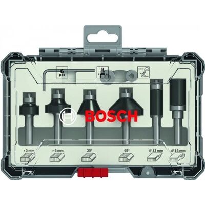 Bosch Zestaw Frezów 6 Szt. Trim&Edging; Uchwyt 8Mm Bosch Zestaw Frezów 6 Szt. Trim&Edging; Uchwyt 8Mm