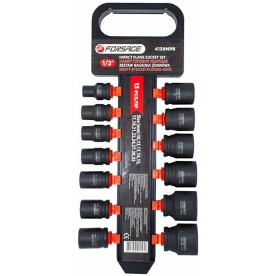 Zestaw komplet nasadek udarowych nasadki udarowe pneumatyczne 13el. 1/2' 10-32mm FORSAGE Zestaw komplet nasadek udarowych nasadki udarowe pneumatyczne 13el. 1/2' 10-32mm FORSAGE