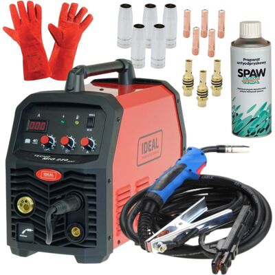 ZESTAW Spawarka inwertorowa Tecno MIG 220 MMA DIGITAL IDEAL migomat 220A ZESTAW Spawarka inwertorowa Tecno MIG 220 MMA DIGITAL IDEAL migomat 220A