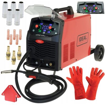 Ideal ZESTAW Spawarka migomat PRAKTIK MIG 200 SYNERGIC LED 200 A MIG MMA FLUX Ideal ZESTAW Spawarka migomat PRAKTIK MIG 200 SYNERGIC LED 200 A MIG MMA FLUX