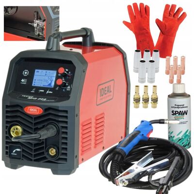 Ideal ZESTAW Spawarka migomat Tecno MIG 205 LCD MIG TIG MMA półautomat 200A Ideal ZESTAW Spawarka migomat Tecno MIG 205 LCD MIG TIG MMA półautomat 200A