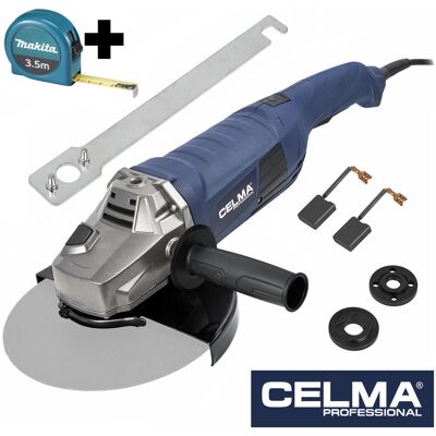 Zestaw Szlifierka kątowa CELMA Professional PRAg 230GEO 2500W 230mm + miara MAKITA 3,5m Zestaw Szlifierka kątowa CELMA Professional PRAg 230GEO 2500W 230mm + miara MAKITA 3,5m
