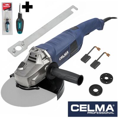Zestaw Szlifierka kątowa CELMA Professional PRAg 230GEO 2500W 230mm + wkrętak MAKITA Zestaw Szlifierka kątowa CELMA Professional PRAg 230GEO 2500W 230mm + wkrętak MAKITA