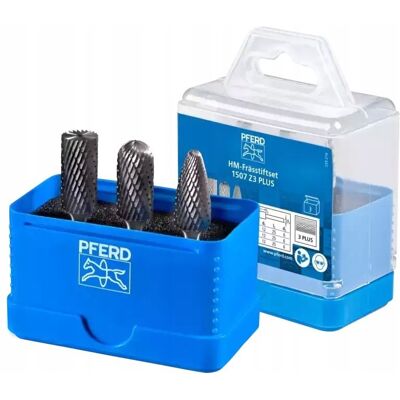 Pferd Zestaw trzpieni frezarskich HM 1507 3-częściowy z uzębieniem 3 PLUS Ø 6 mm, Pferd Zestaw trzpieni frezarskich HM 1507 3-częściowy z uzębieniem 3 PLUS Ø 6 mm,