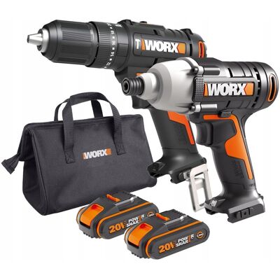 Zestaw WORX młot udarowy i zakrętarka WX902 20V PowerShare 2x2Ah Zestaw WORX młot udarowy i zakrętarka WX902 20V PowerShare 2x2Ah