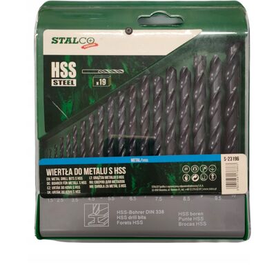 STALCO 19x Zestaw Wierteł METALU 1-10 mm Wiertła HSS UNIWERSALNE Blachy Alumi R6-P STALCO 19x Zestaw Wierteł METALU 1-10 mm Wiertła HSS UNIWERSALNE Blachy Alumi R6-P