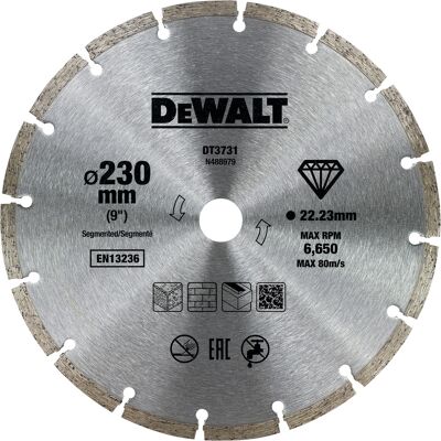 DEWALT TARCZA DIAMENTOWA SEGMENTOWA 230 MM EXTREME DT3731 DEWALT TARCZA DIAMENTOWA SEGMENTOWA 230 MM EXTREME DT3731