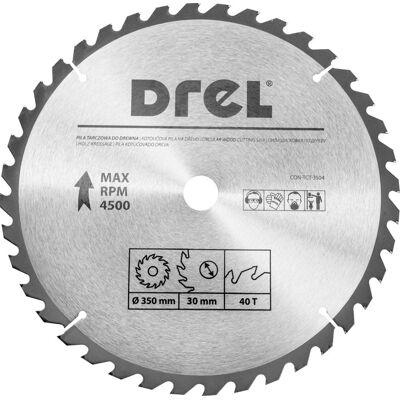DREL Piła Tarczowa Do Drewna 350mm 40T Do Pilarki Stołowej DREL Piła Tarczowa Do Drewna 350mm 40T Do Pilarki Stołowej