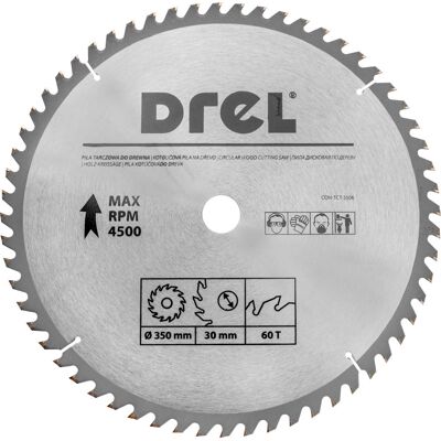 DREL Piła Tarczowa Do Drewna 350mm 60T Widiowa Do Drewna DREL Piła Tarczowa Do Drewna 350mm 60T Widiowa Do Drewna