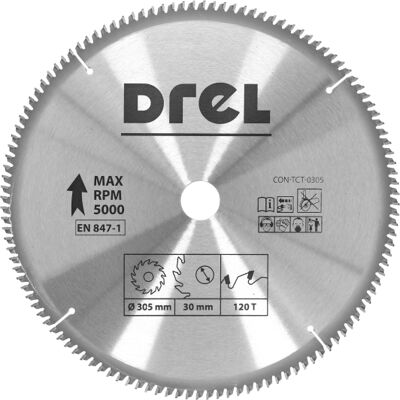 DREL Tarcza Piła Do Cięcia Aluminium Widiowa 305 x 30 mm 120T Tarczowa DREL Tarcza Piła Do Cięcia Aluminium Widiowa 305 x 30 mm 120T Tarczowa