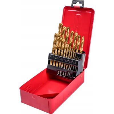 DREL Wiertła Do Metalu Tytanowane 1-10mm 19szt Do Stali Blachy PVC DREL Wiertła Do Metalu Tytanowane 1-10mm 19szt Do Stali Blachy PVC