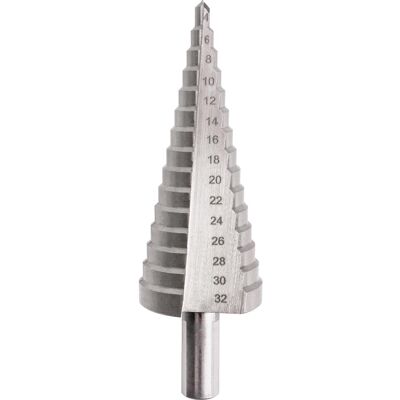 DREL Wiertło stopniowe 4-32 mm HSS 4241 do otworów w stali i aluminium DREL Wiertło stopniowe 4-32 mm HSS 4241 do otworów w stali i aluminium