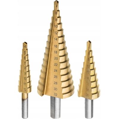 DREL Wiertło Stopniowe Tytanowane 4-32mm Do Blachy Metalu PVC DREL Wiertło Stopniowe Tytanowane 4-32mm Do Blachy Metalu PVC
